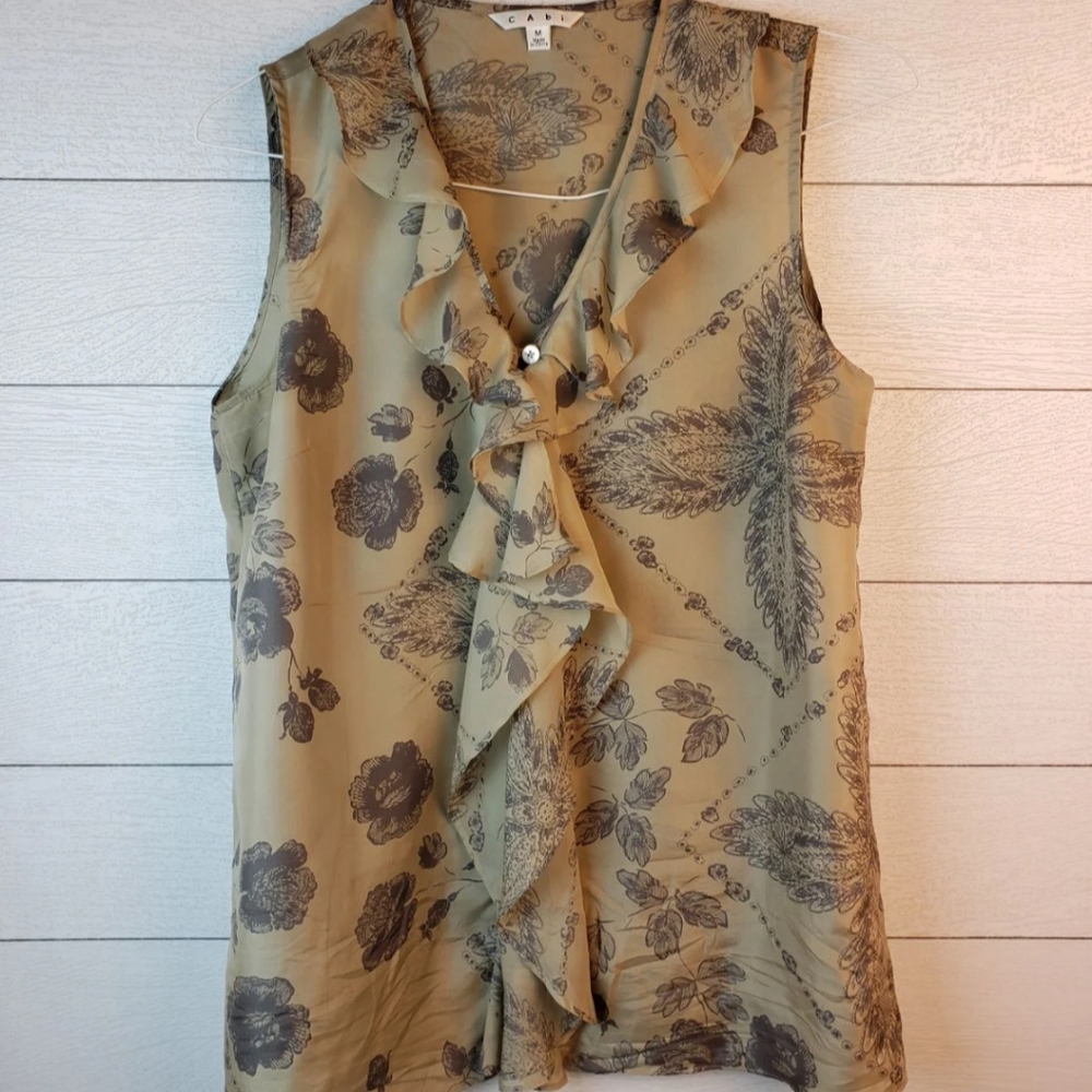CAbi Silk Blouse Size Medium